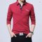 TFETTERS Long T-Shirt Men Turn-Down Stripe Designer