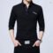 TFETTERS Long T-Shirt Men Turn-Down Stripe Designer