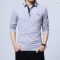 TFETTERS Long T-Shirt Men Turn-Down Stripe Designer