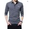 TFETTERS Long T-Shirt Men Turn-Down Stripe Designer