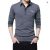 TFETTERS Long T-Shirt Men Turn-Down Stripe Designer