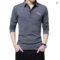 TFETTERS Long T-Shirt Men Turn-Down Stripe Designer