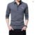 TFETTERS Long T-Shirt Men Turn-Down Stripe Designer