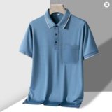 TFETTERS Men’s Anti-Wrinkle Polo with Pocket Design