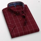 TFETTERS Summer Plaid Shirt Men Short Sleeve 5XL