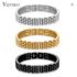 White Black Ceramic Ring Cubic Zirconia Gold Stainless