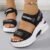 Women’s Chunky Platform Sports Sandals with Wedge Heels