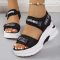 Women’s Chunky Platform Sports Sandals with Wedge Heels