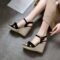 Women’s Knitted Wedge High-Heel Flip-Flop Sandals, Plus Sizes