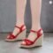 Women’s Knitted Wedge High-Heel Flip-Flop Sandals, Plus Sizes