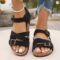 Women’s Lightweight Buckle-Strap Non-Slip Cork Flat Summer Sandals