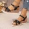 Women’s Lightweight Flower-Decorated Non-Slip Platform Wedge Summer Sandals