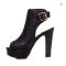 Women’s Peep-Toe Buckle Platform High-Heel Summer Ankle Boots