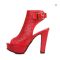 Women’s Peep-Toe Buckle Platform High-Heel Summer Ankle Boots