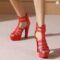 Women’s Platform Gladiator High-Heel Peep-Toe Party Sandal Shoes