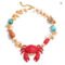 Yhpup 2025 Handmade Ocean Shell Red Crab Necklace