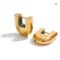 Yhpup 316L Stainless Steel U-Shape Hollow Hoop Earrings