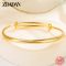 ZDADAN 925 Silver 18K Gold Adjustable Bangle Bracelet