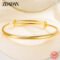 ZDADAN 925 Silver 18K Gold Adjustable Bangle Bracelet