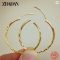 ZDADAN 925 Silver 18K Gold Round Hoop Earrings
