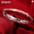 ZDADAN 925 Silver Pattern Carved Cuff Bracelet Bangle