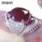ZDADAN 925 Silver Ruby Zircon Women Ring