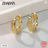 ZDADAN Sterling Silver Hoop Earrings Gold Earrings Women