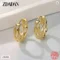 ZDADAN Sterling Silver Hoop Earrings Gold Earrings Women