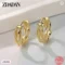 ZDADAN Sterling Silver Hoop Earrings Gold Earrings Women