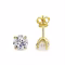 Smyoue Classic Round Cut Moissanite Stud Earrings – 925 Sterling Silver Fine Jewelry