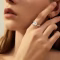 Smyoue Cushion Cut Moissanite Wedding Ring for Women