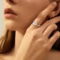 Smyoue Cushion Cut Moissanite Wedding Ring for Women