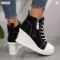 womens-black-canvas-ankle-boots-zipper