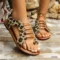 Leopard Sandals Gladiator Sandals Beach Shoes Women Summer