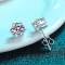 KNOBSPIN Moissanite Stud Earrings – 14K White Gold Plated Sterling Silver