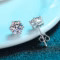 KNOBSPIN Moissanite Stud Earrings – 14K White Gold Plated Sterling Silver