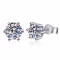 KNOBSPIN Moissanite Stud Earrings – 14K White Gold Plated Sterling Silver