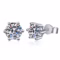 KNOBSPIN Moissanite Stud Earrings – 14K White Gold Plated Sterling Silver