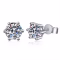 KNOBSPIN Moissanite Stud Earrings – 14K White Gold Plated Sterling Silver