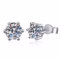 KNOBSPIN Moissanite Stud Earrings – 14K White Gold Plated Sterling Silver