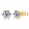 KNOBSPIN Moissanite Stud Earrings – 14K White Gold Plated Sterling Silver